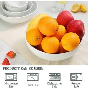 10.2” Pasta Bowls, 90 Ounces Large Serving Bowls Set, Porcelain Set of 2